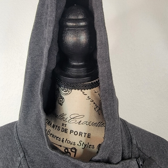 The North Face Fleece Jacket XS Hooded Longline Thumbholes Gray Hoodie - Picture 5 of 11